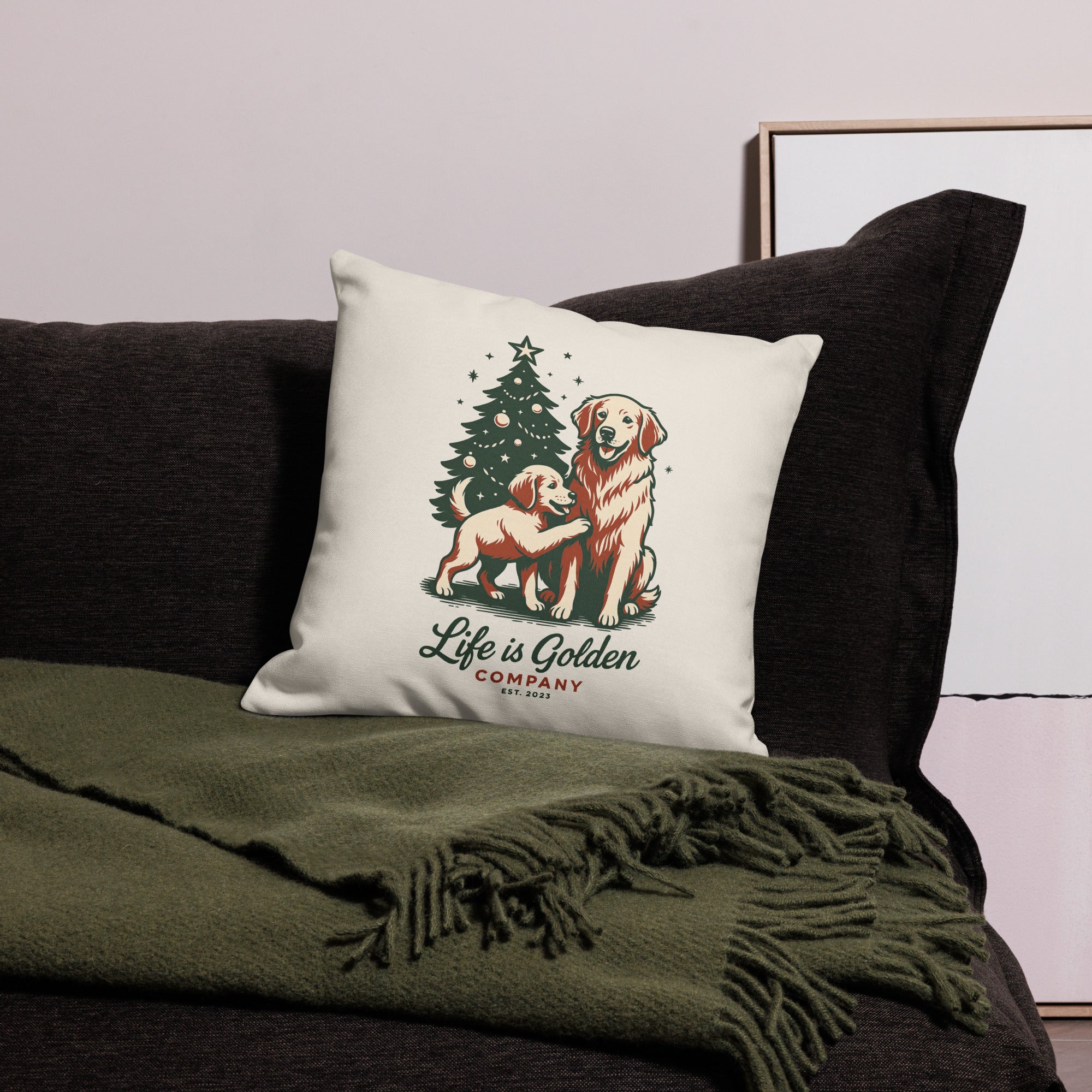 A Very Merry Little Golden Pillow