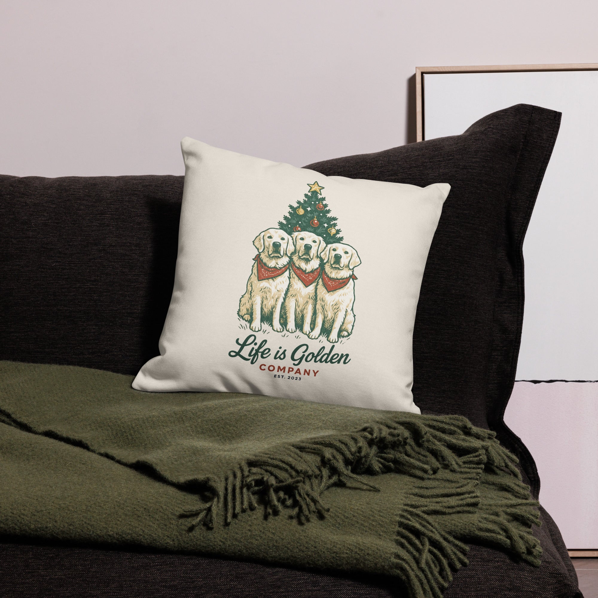 Three for Christmas Pillow