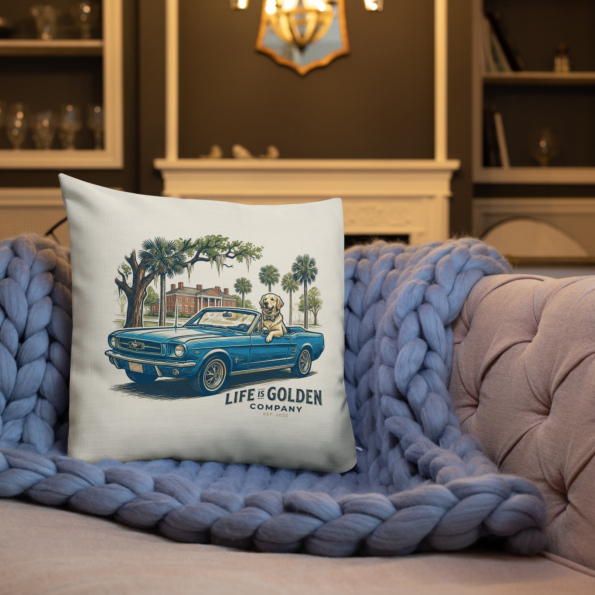 Electric Blue Cruise Pillow
