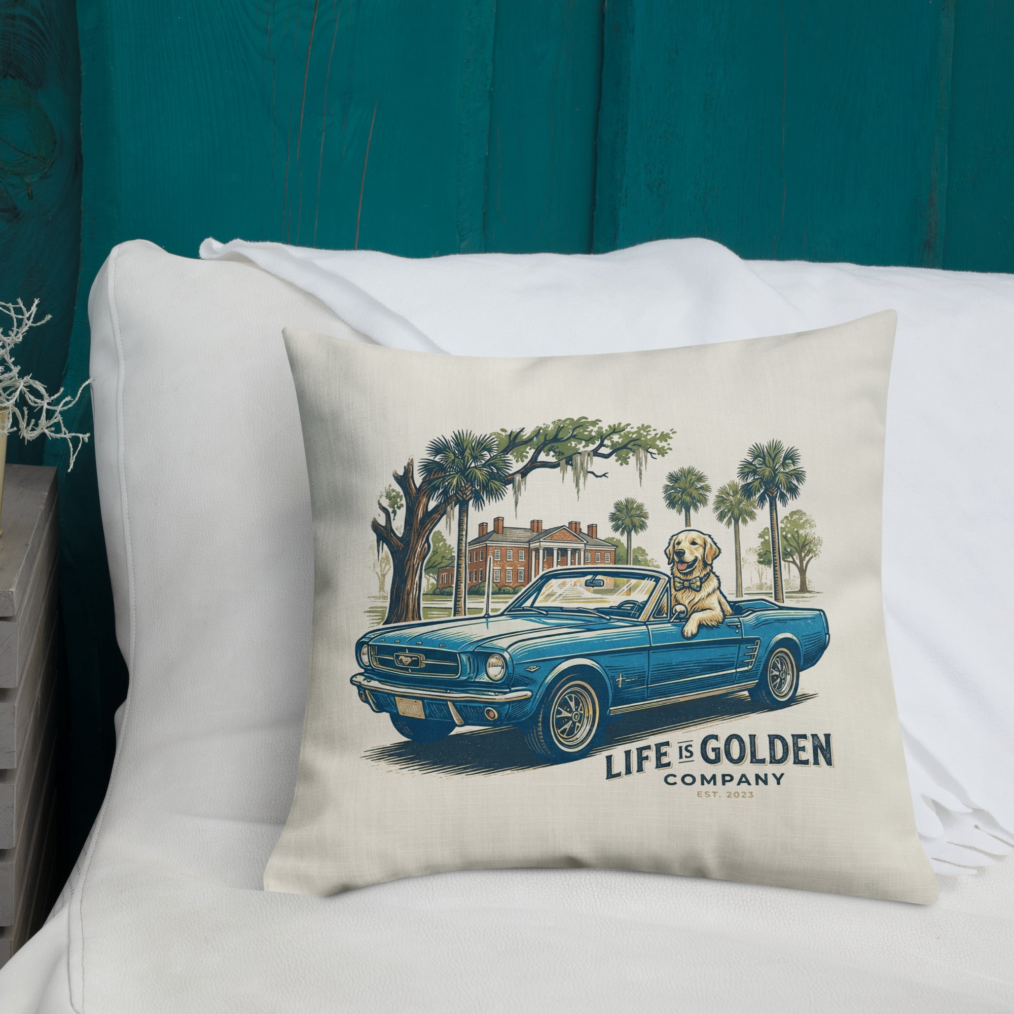 Electric Blue Cruise Pillow