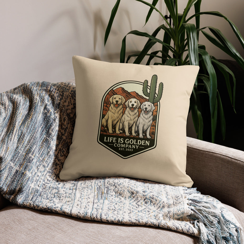 Desert Trails, Golden Tails Premium Pillow