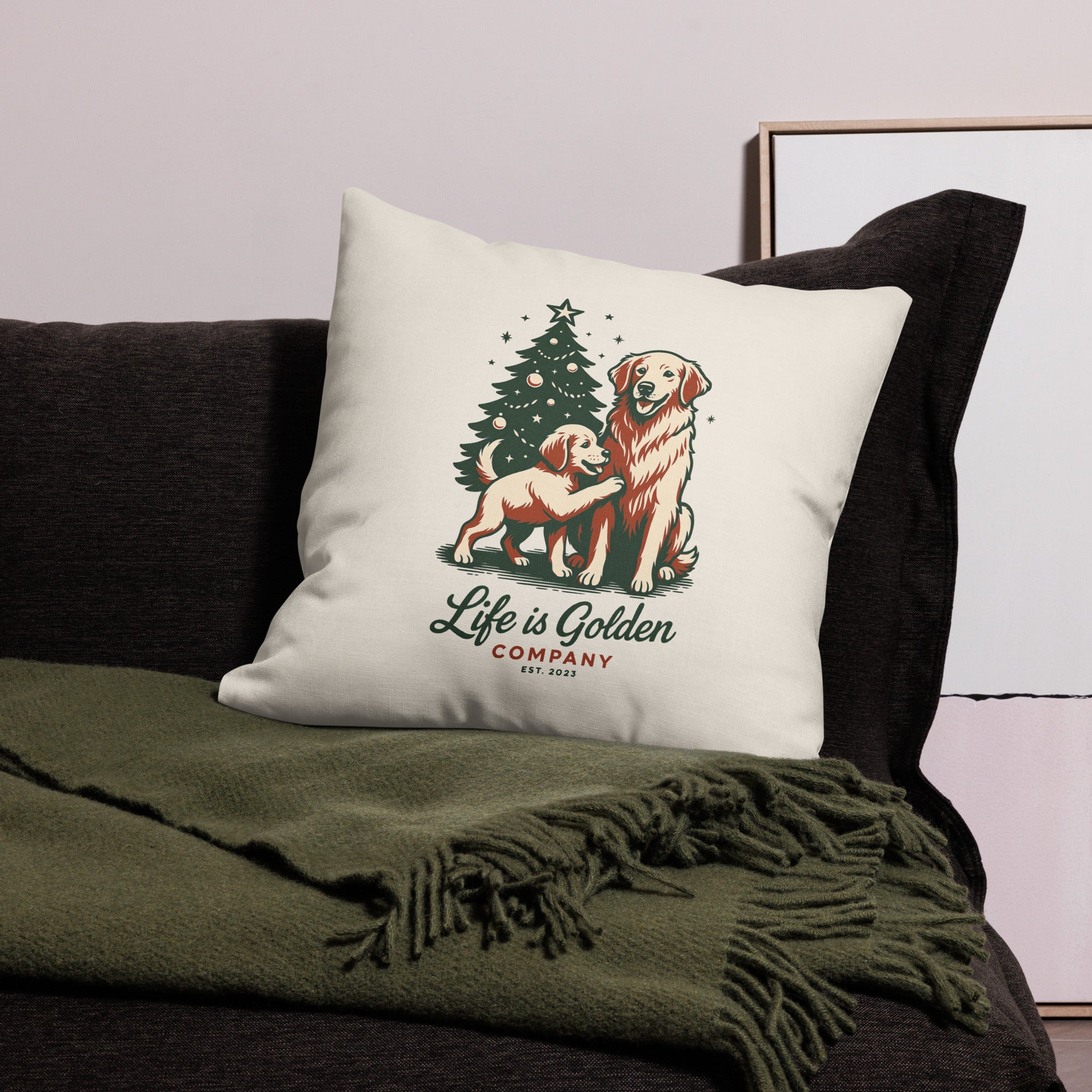 A Very Merry Little Golden Pillow