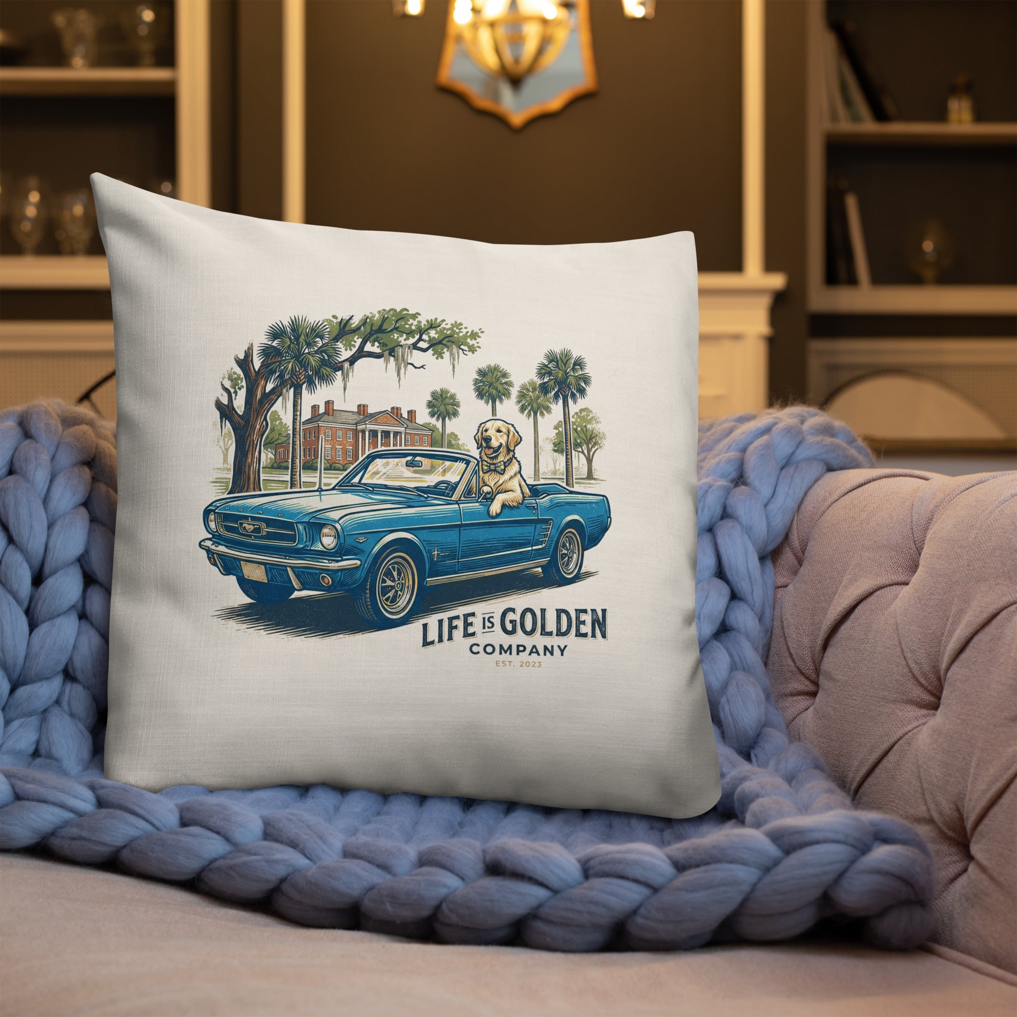 Electric Blue Cruise Pillow