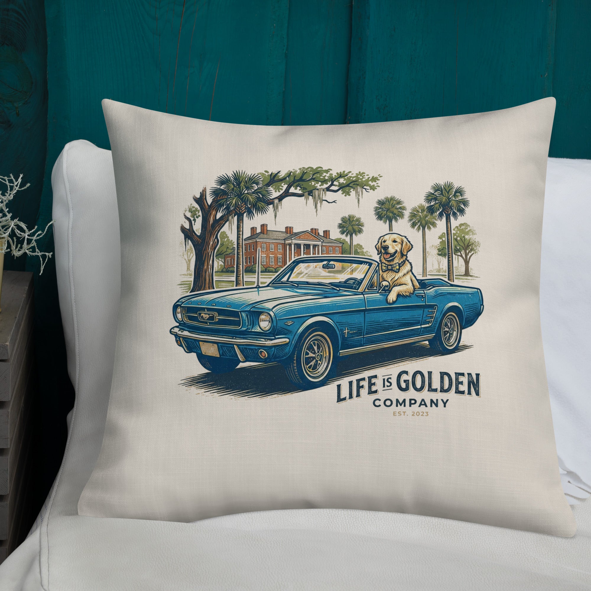 Electric Blue Cruise Pillow