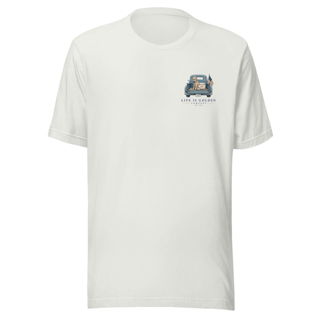 The Tailgate Patriot Tee — Ash (front)