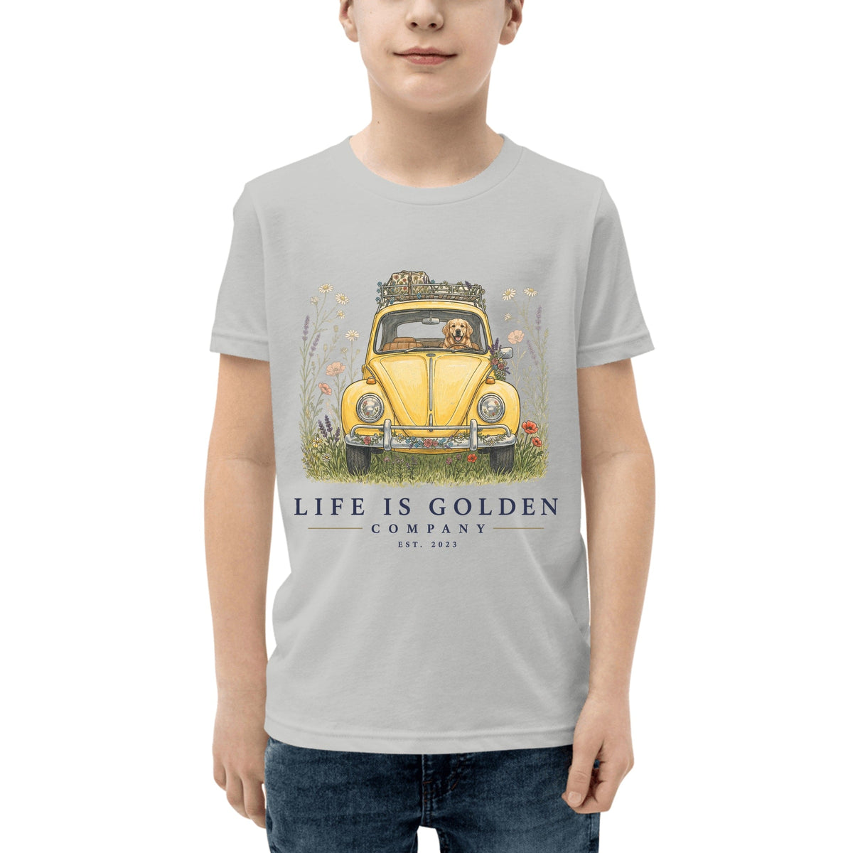 The Wildflower Detour Youth Tee — Athletic Heather