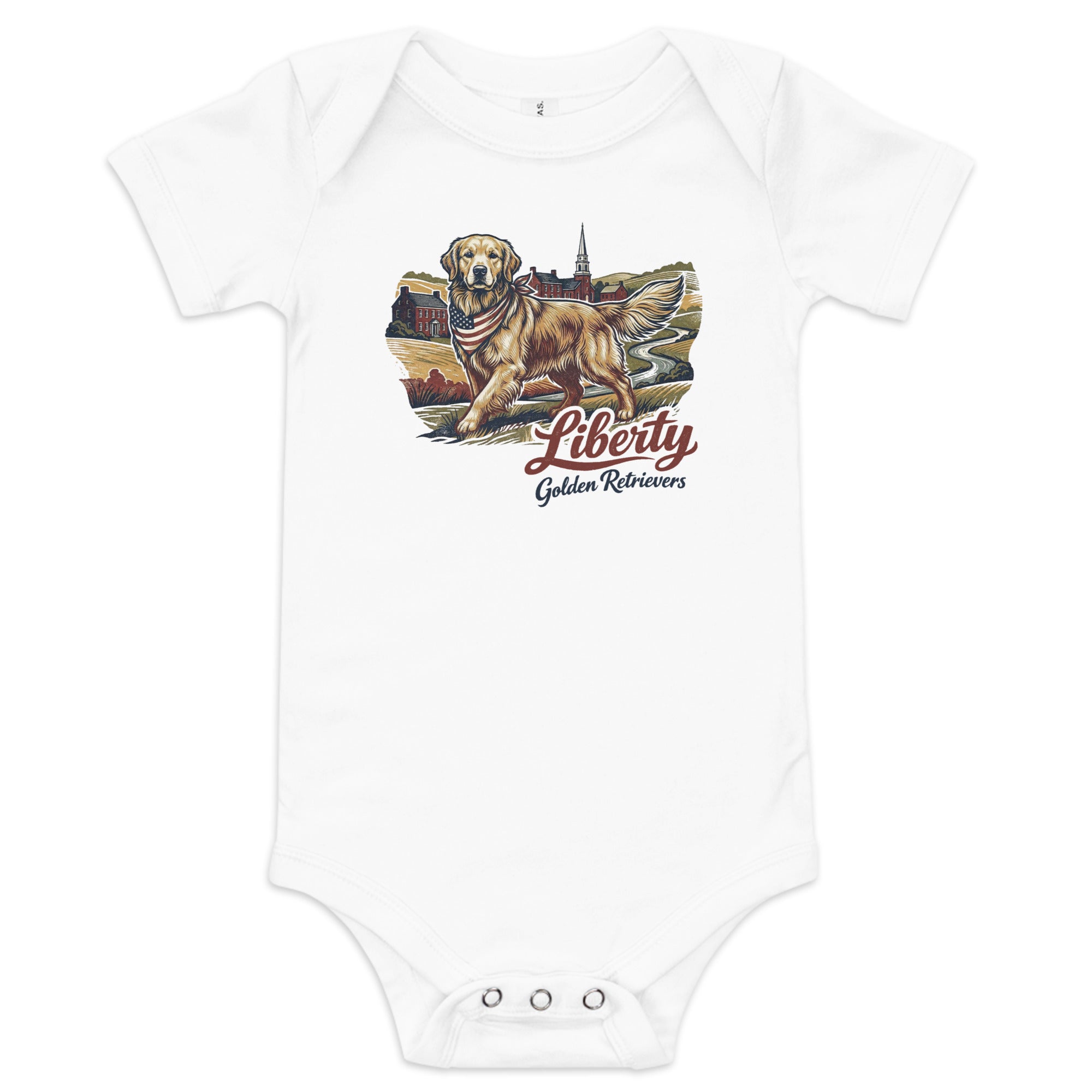 Liberty Golden Retrievers Baby Onesie