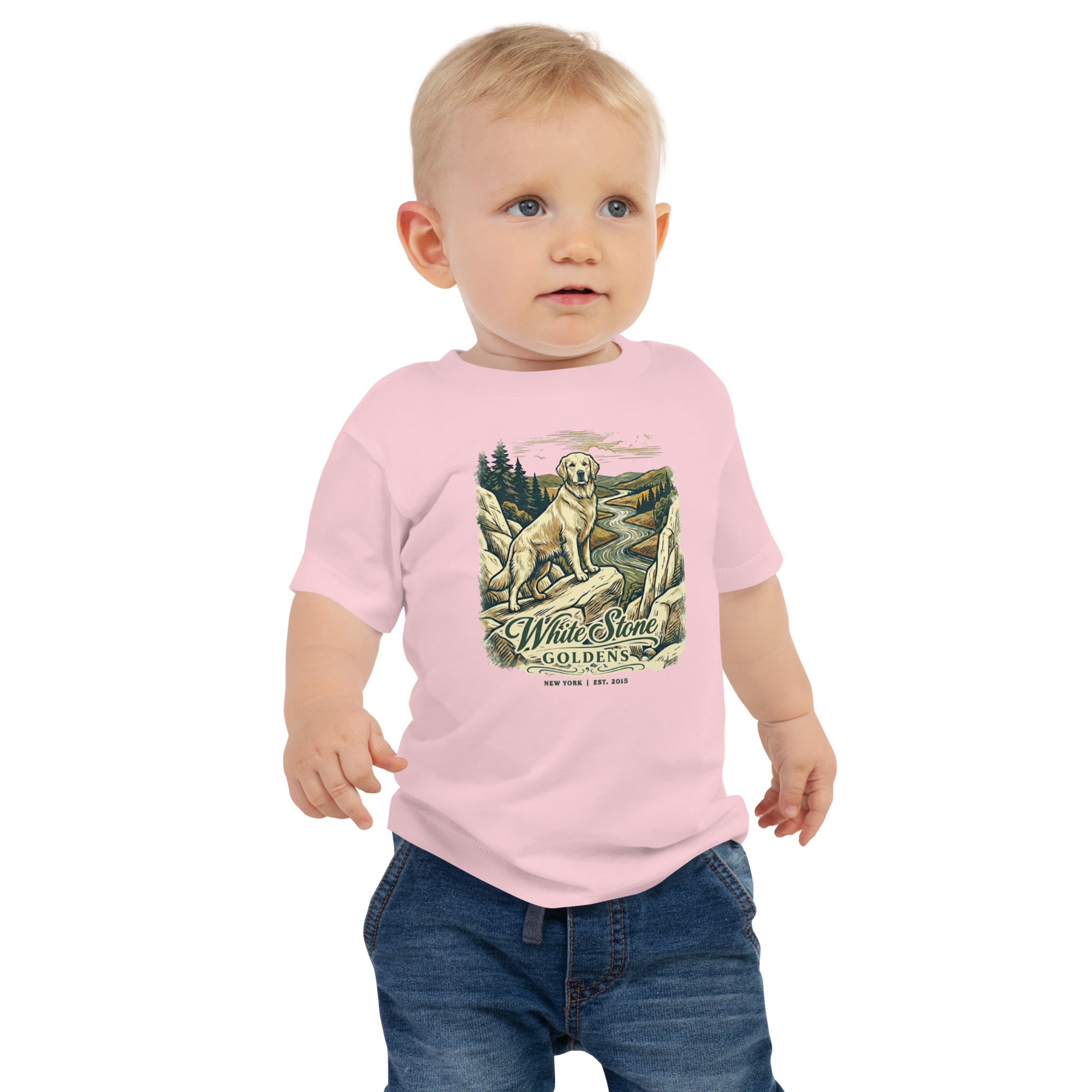 White Stone Goldens Baby Jersey Short Sleeve Tee