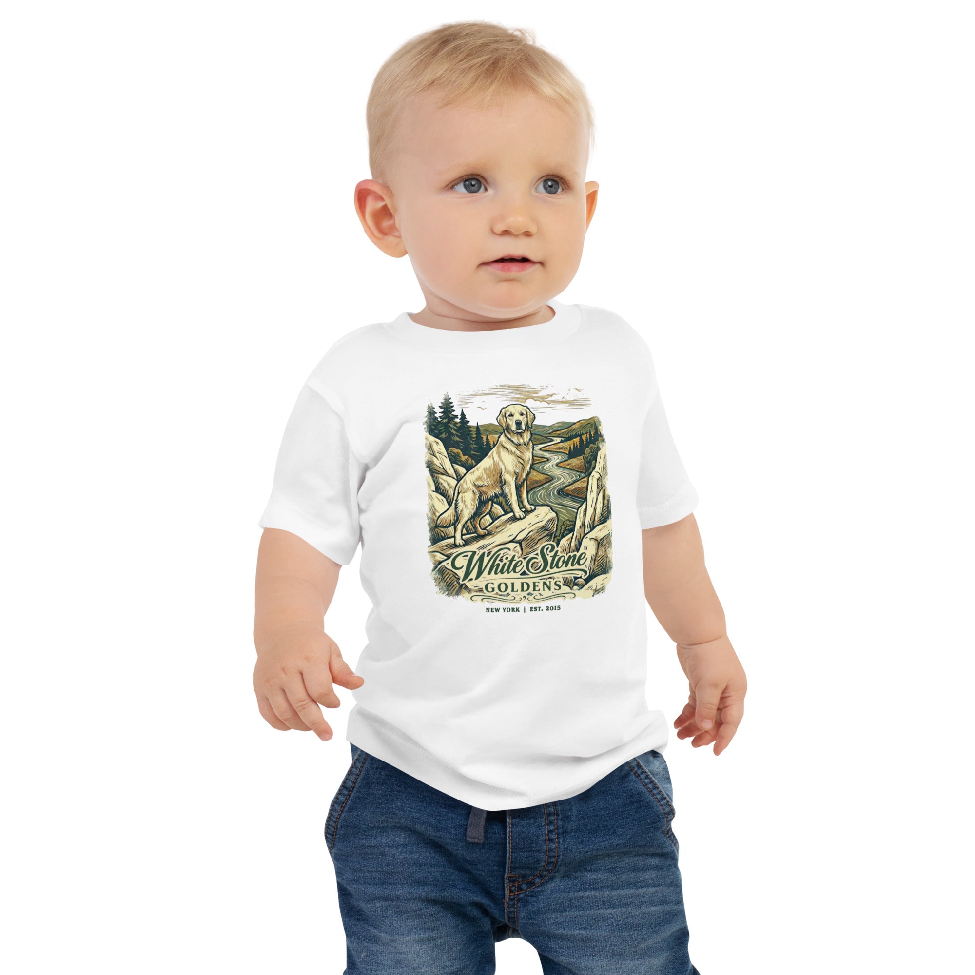 White Stone Goldens Baby Jersey Short Sleeve Tee