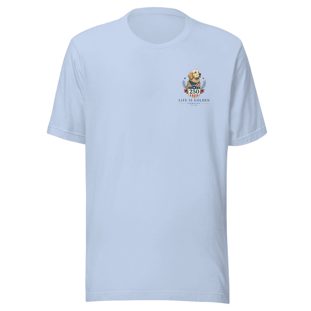 The Semiquincentennial Tee — Baby Blue (front)