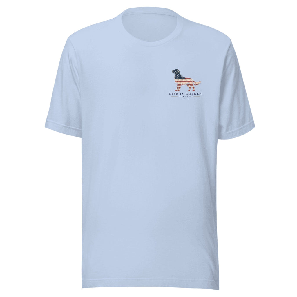 The Dawn Patrol Tee — Baby Blue (front)
