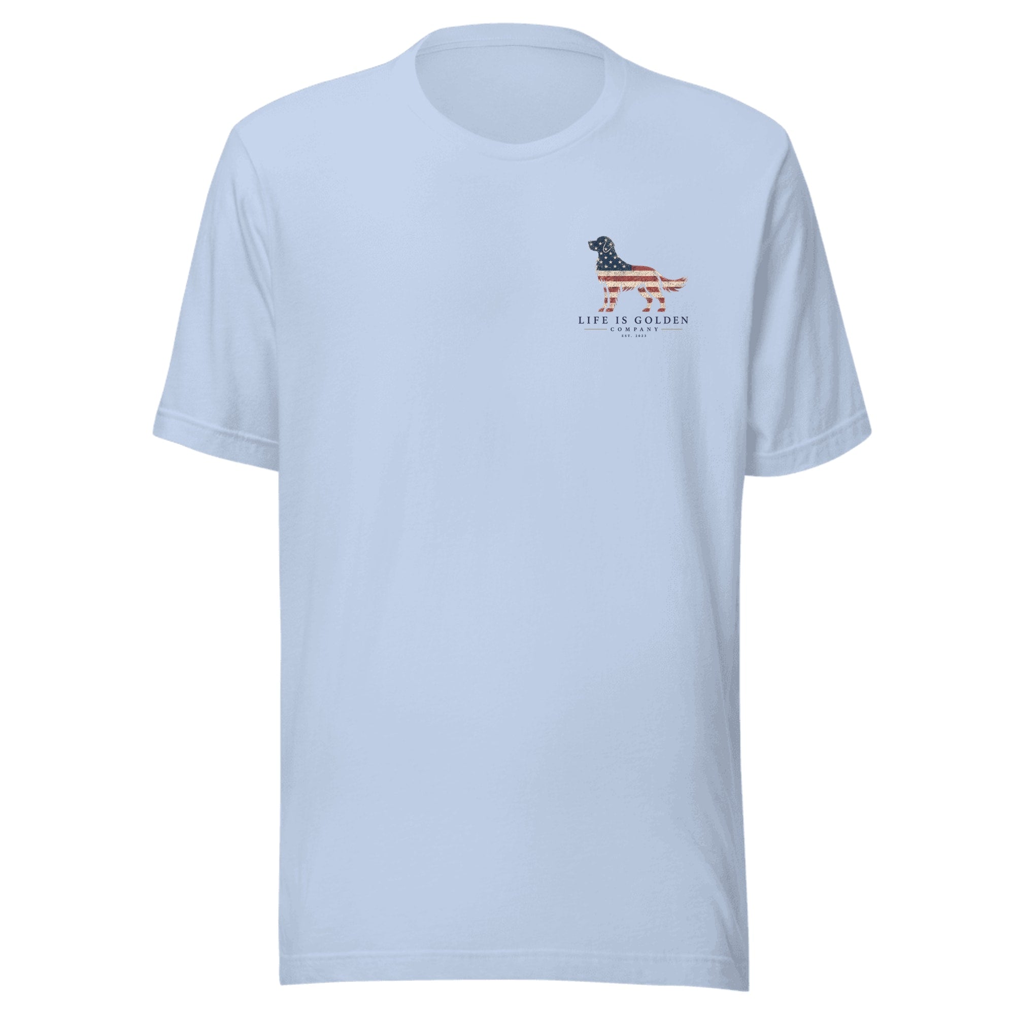 The Dawn Patrol Tee — Baby Blue (front)
