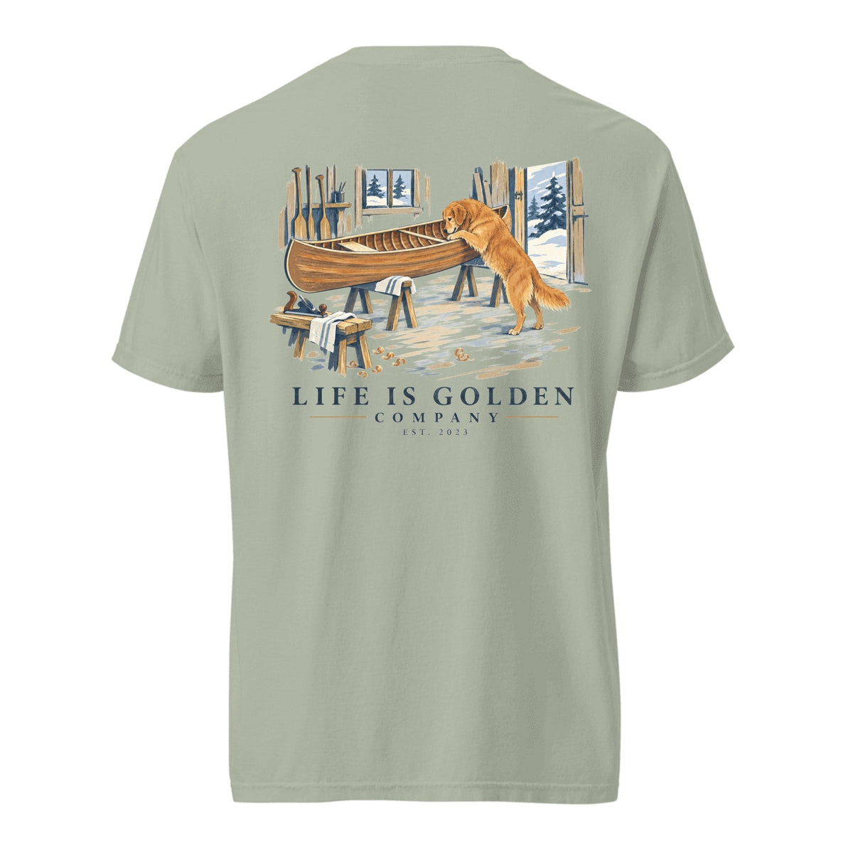 Canoe Workshop Heavyweight Tee — Bay