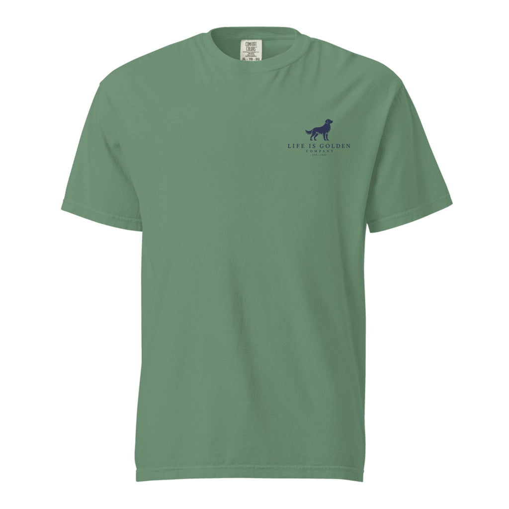 Red, White & English Cream Tee — Heavyweight Tee — Bay (front)