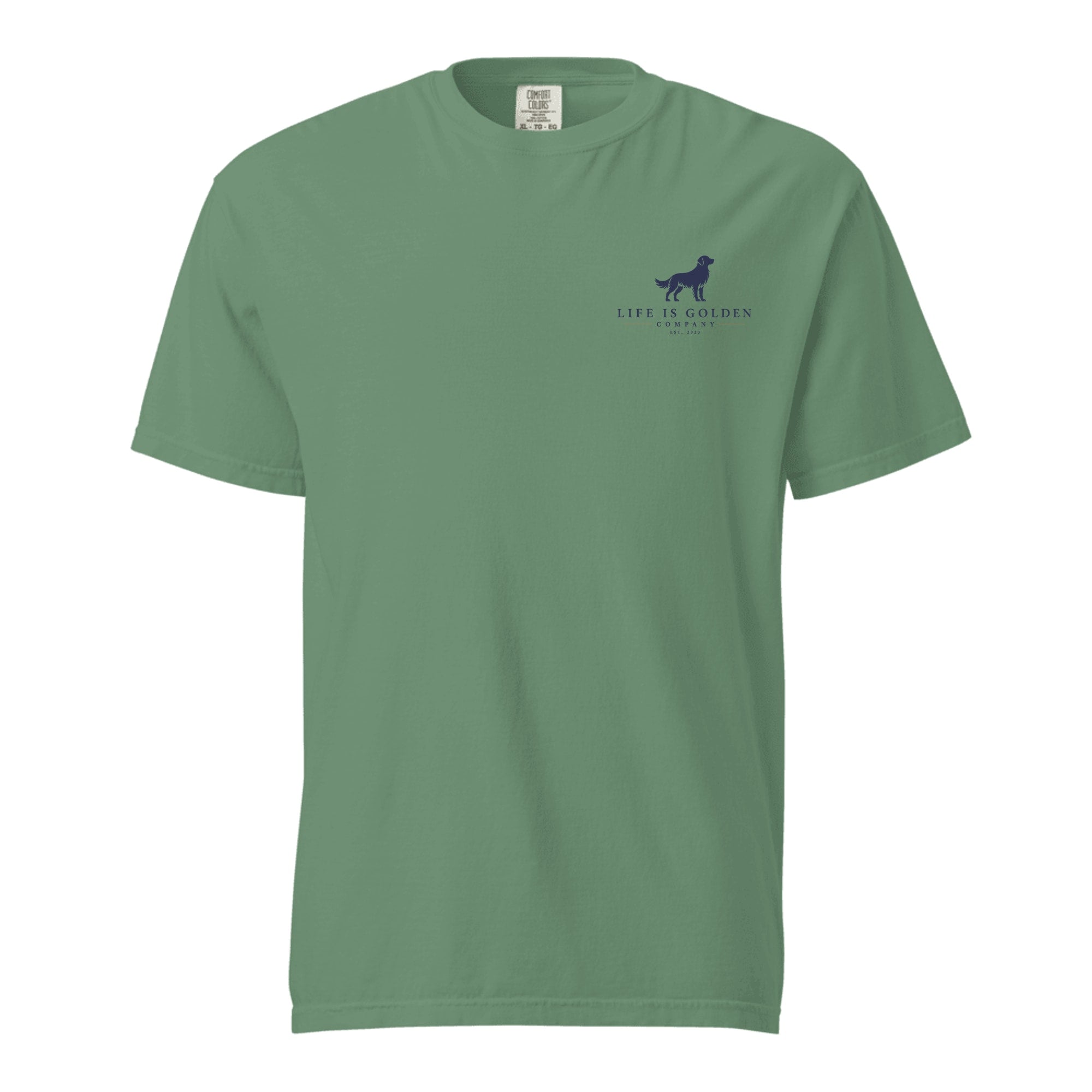 Red, White & English Cream Tee — Heavyweight Tee — Bay (front)