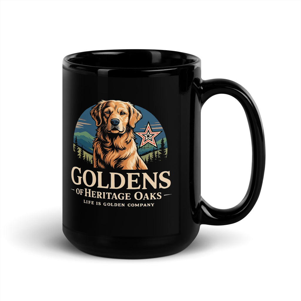 Heritage Oaks Black Glossy Mug