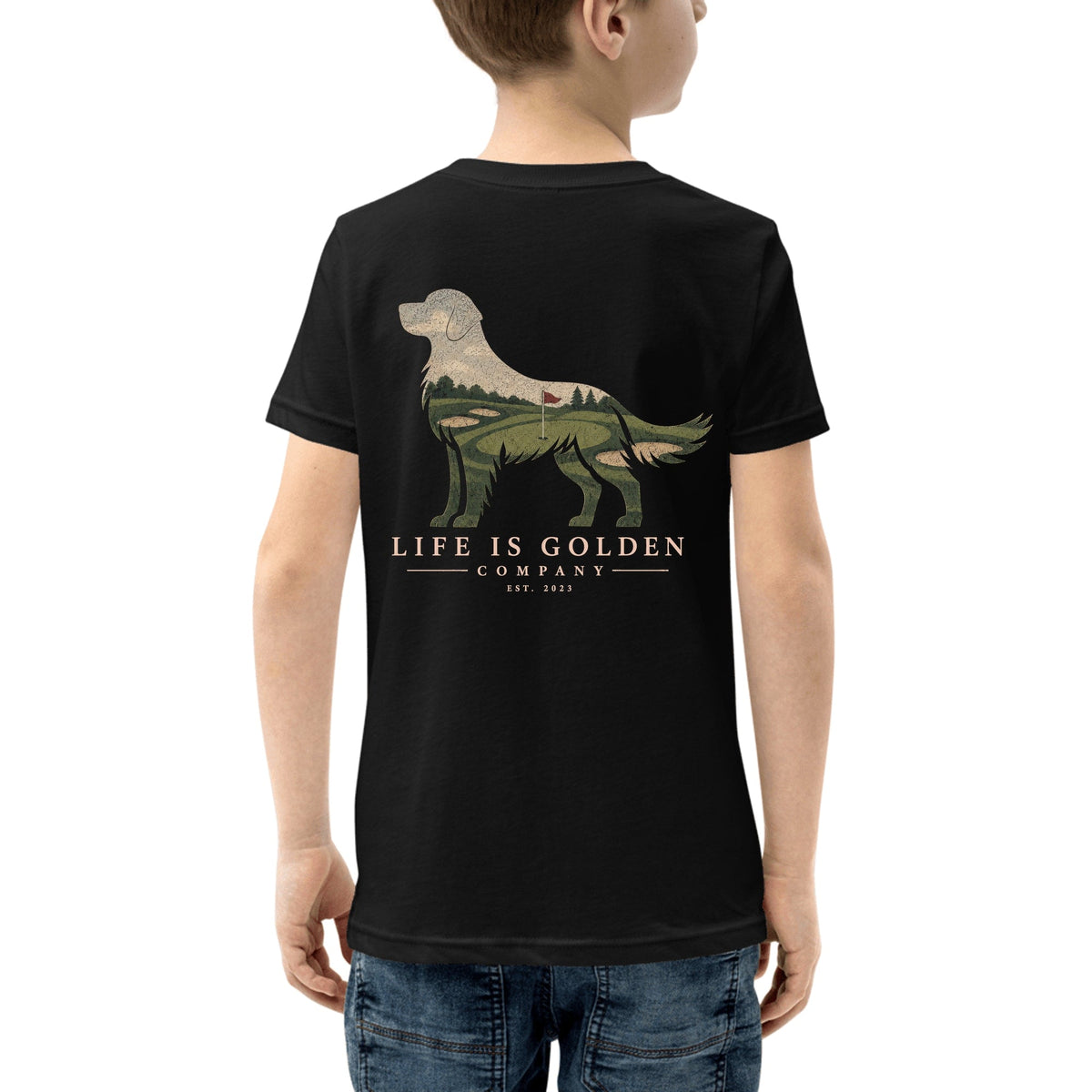 The Fairway Golden Youth Tee — Black