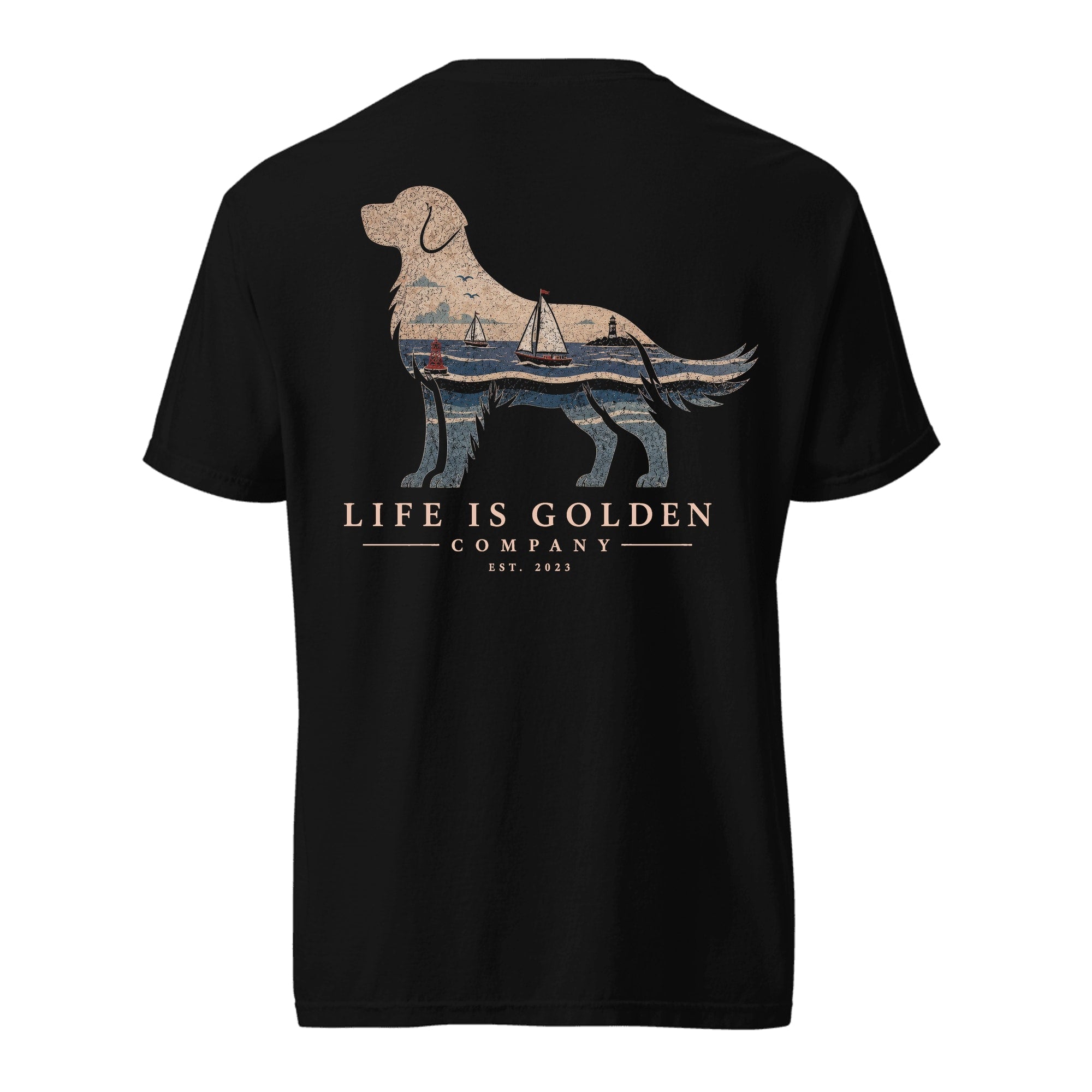 The Harborside Golden Tee — Heavyweight Tee — Black