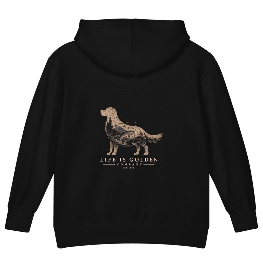 The Riverbend Golden II Toddler Hoodie — Black