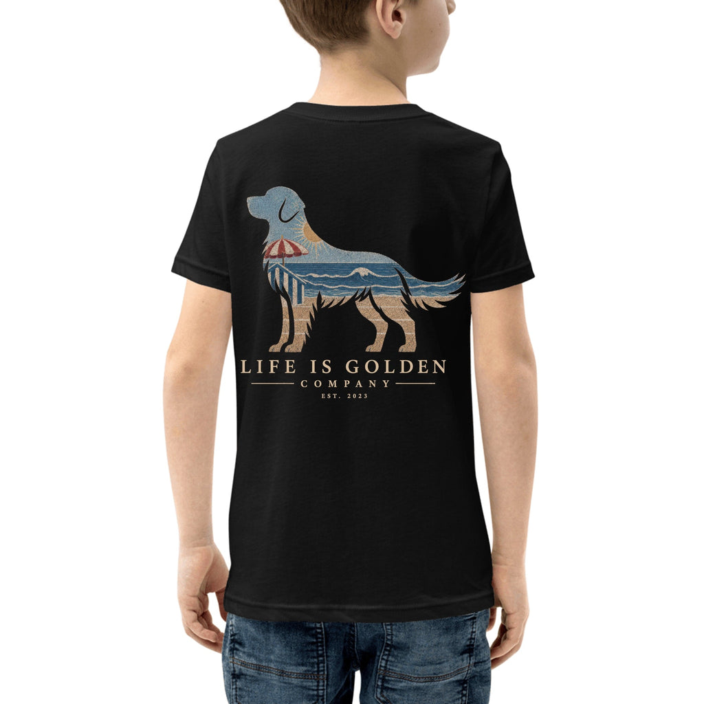 The Beach Day Golden Youth Tee — Black