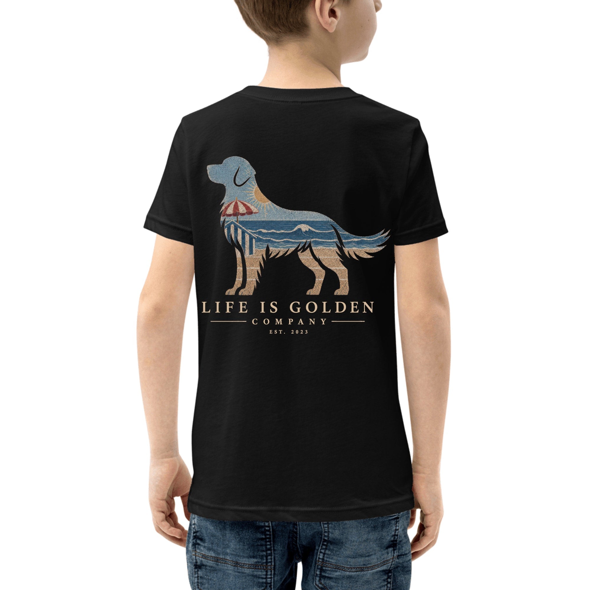 The Beach Day Golden Youth Tee — Black