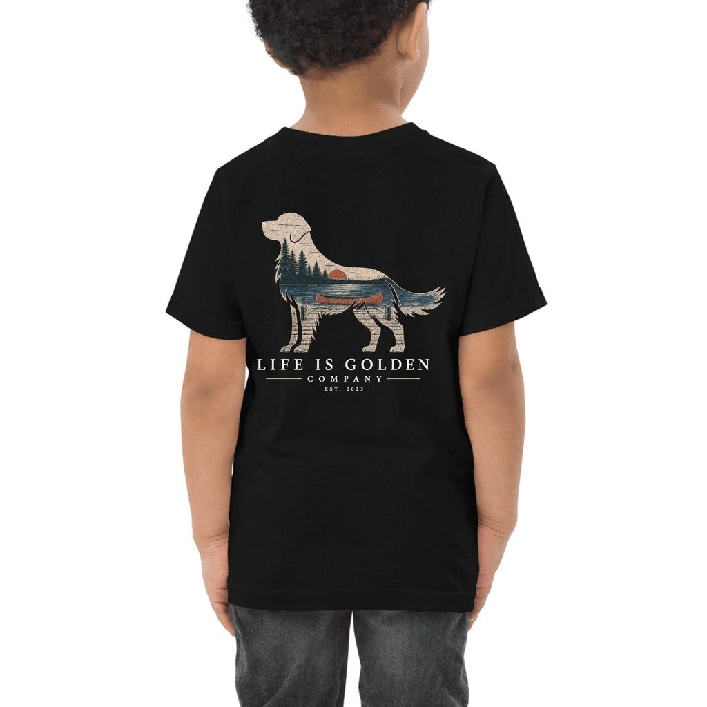 The Still Water Golden Toddler Tee — Black
