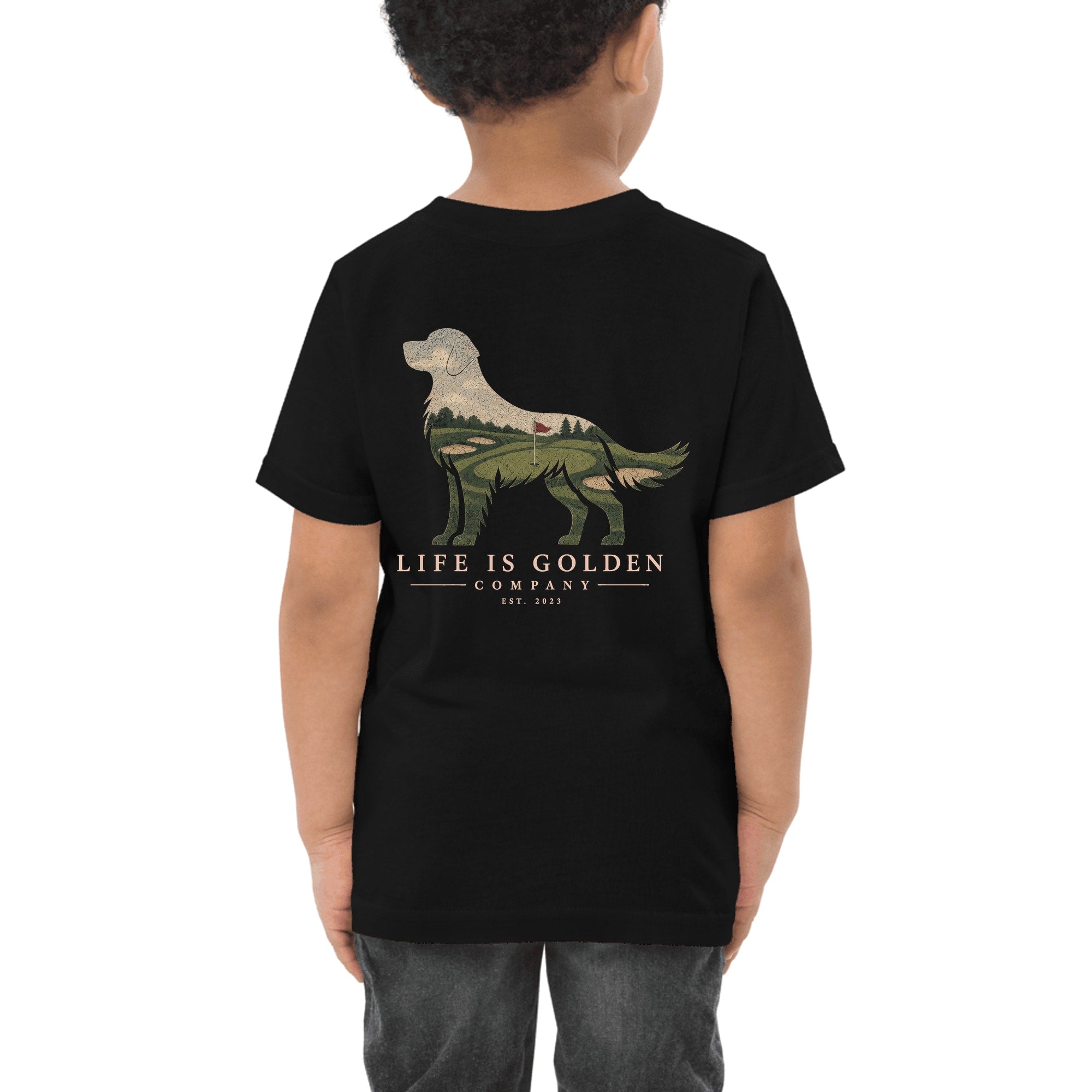 The Fairway Golden Toddler Tee — Black
