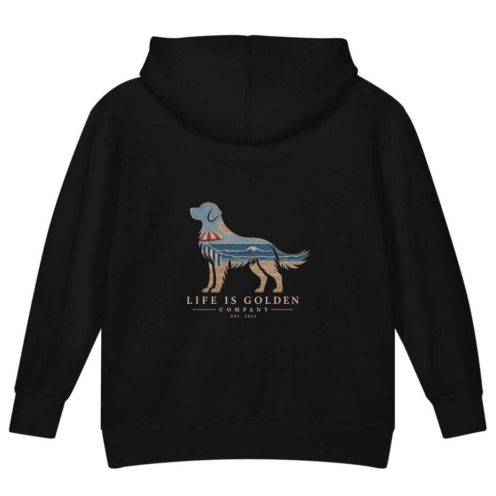 The Beach Day Golden II Toddler Hoodie — Black