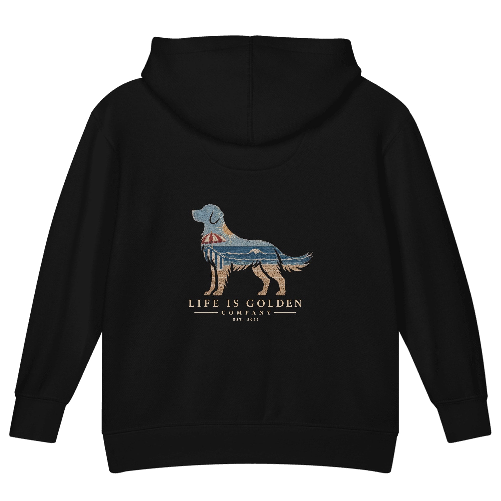The Beach Day Golden II Toddler Hoodie — Black