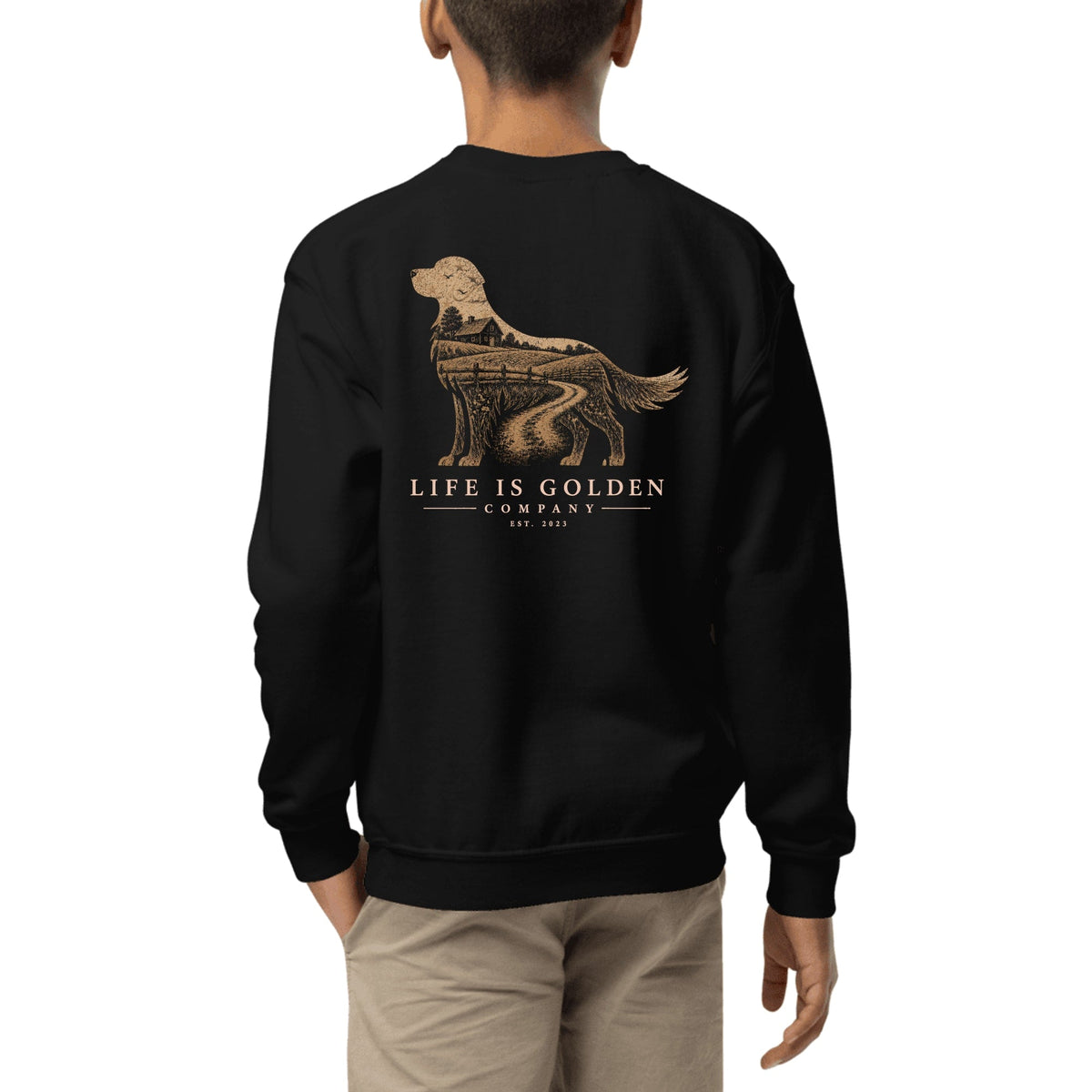 The Homestead Golden Youth Crewneck — Black
