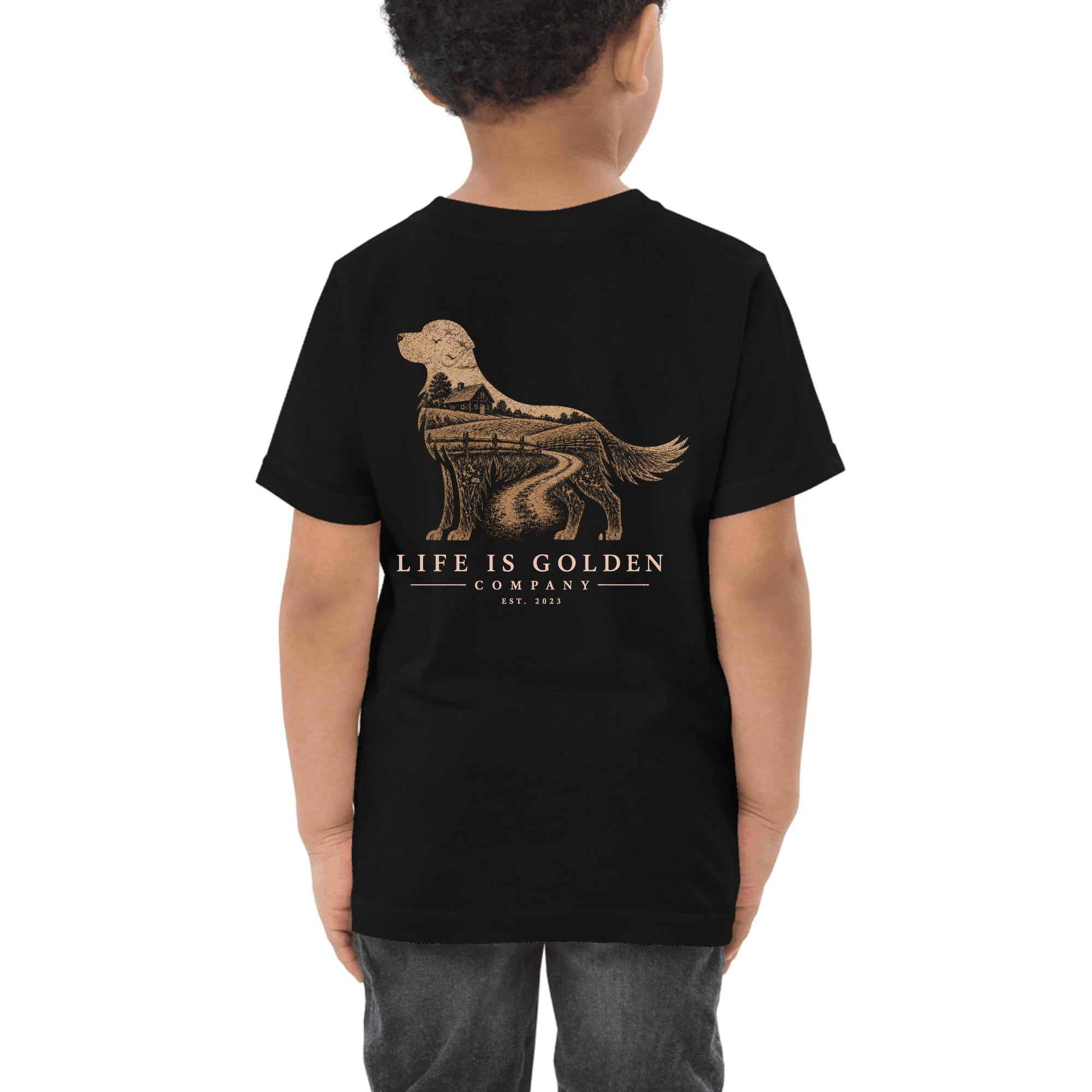 The Homestead Golden Toddler Tee — Black