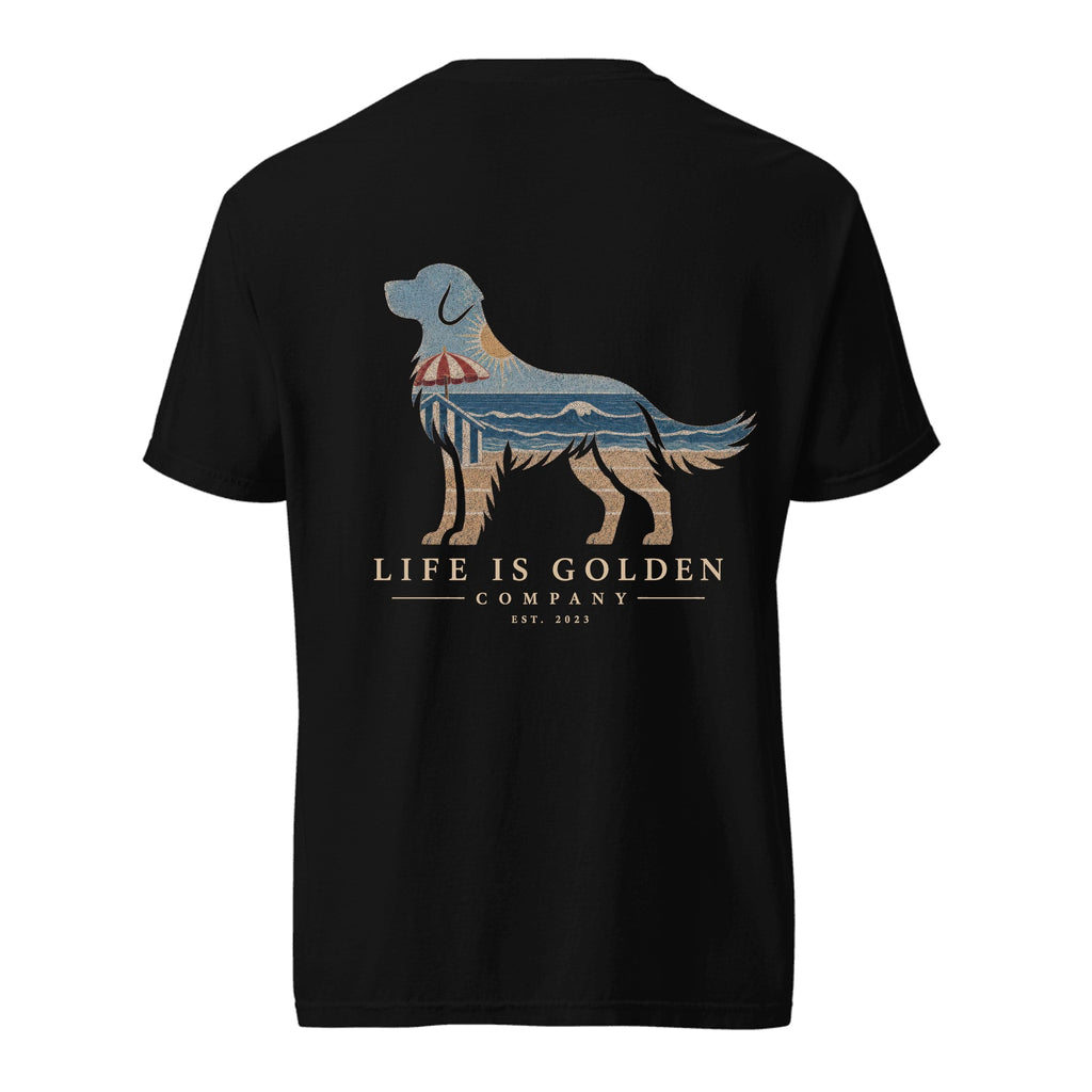The Beach Day Golden Tee — Heavyweight Tee — Black
