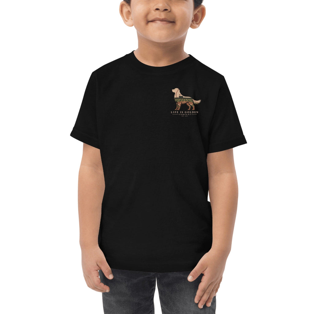 The Home Team Golden Toddler Tee — Black (front)