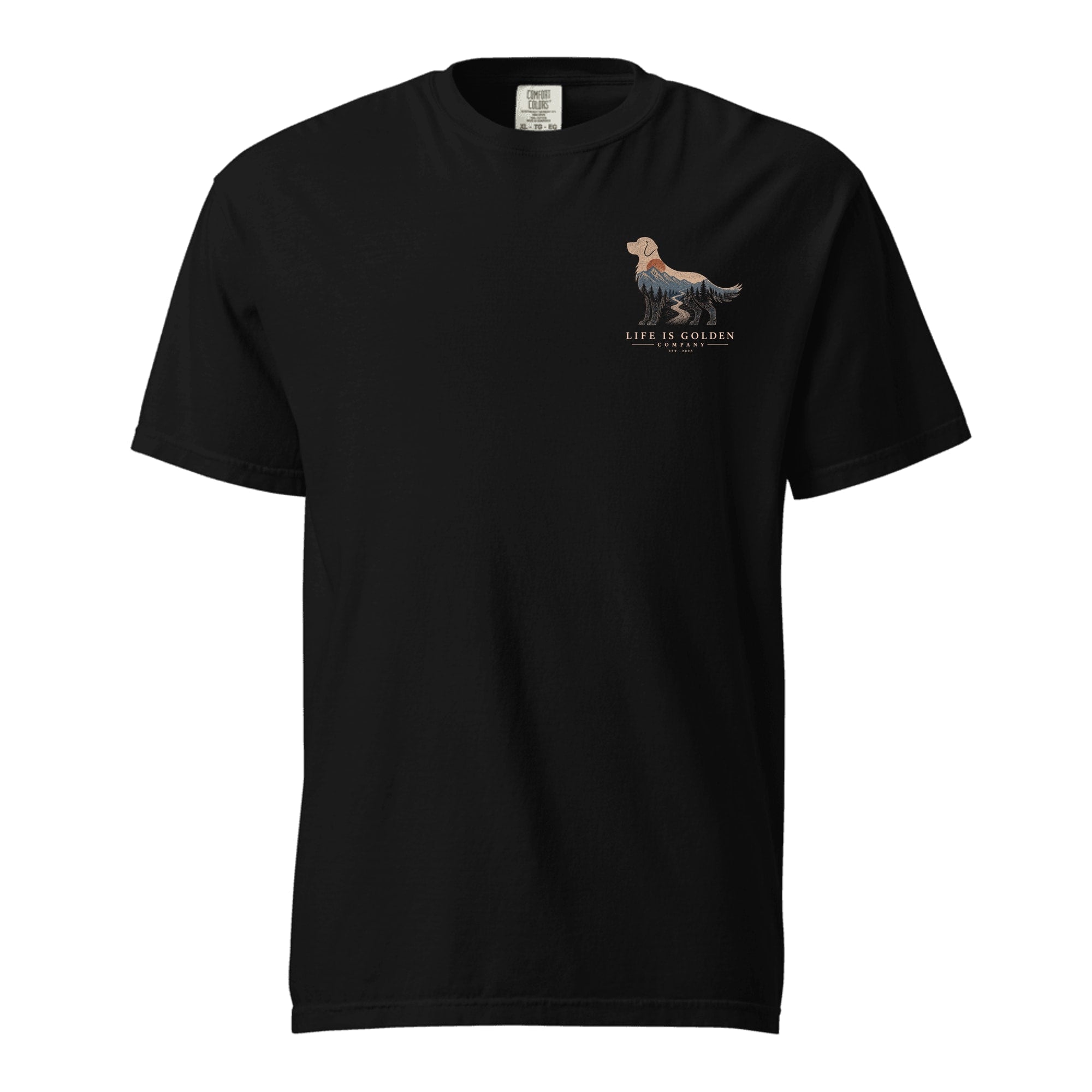 The High Country Golden Tee — Heavyweight Tee — Black (front)