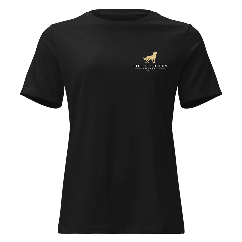 Dockside Leap Women's Relaxed Tee — Black (front)