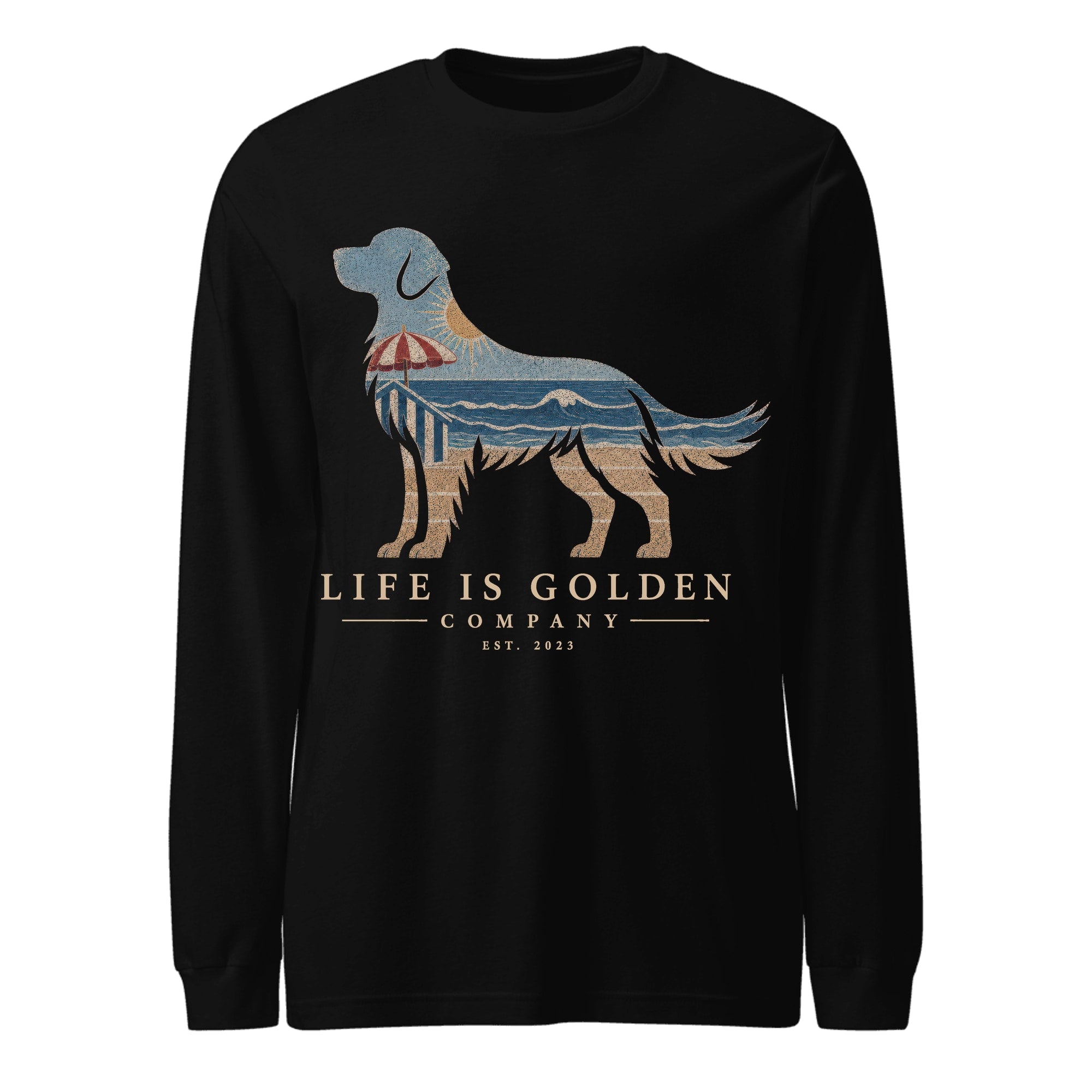The Beach Day Golden Long-Sleeve — Black