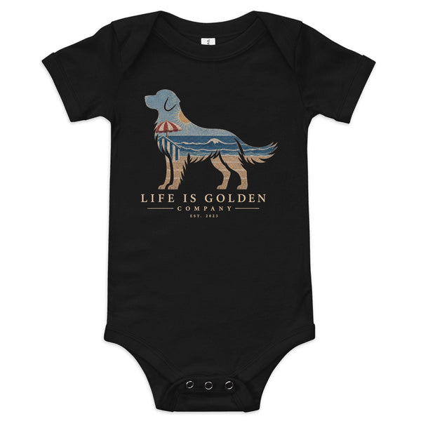 The Beach Day Golden Baby Onesie