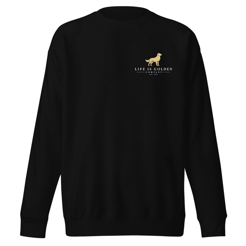 Corduroy Crew Crewneck — Black (front)