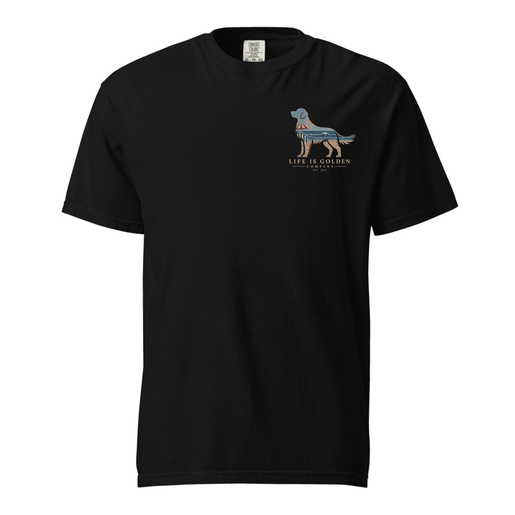 The Beach Day Golden Tee — Heavyweight Tee — Black (front)