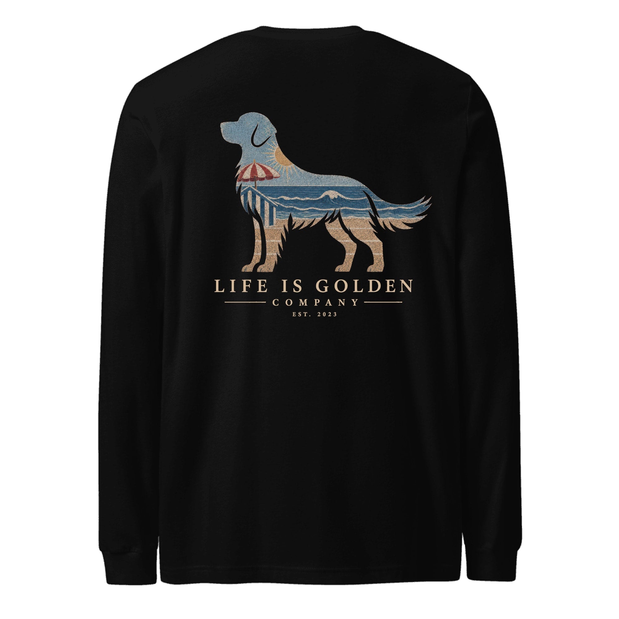The Beach Day Golden Long Sleeve — Black Heather