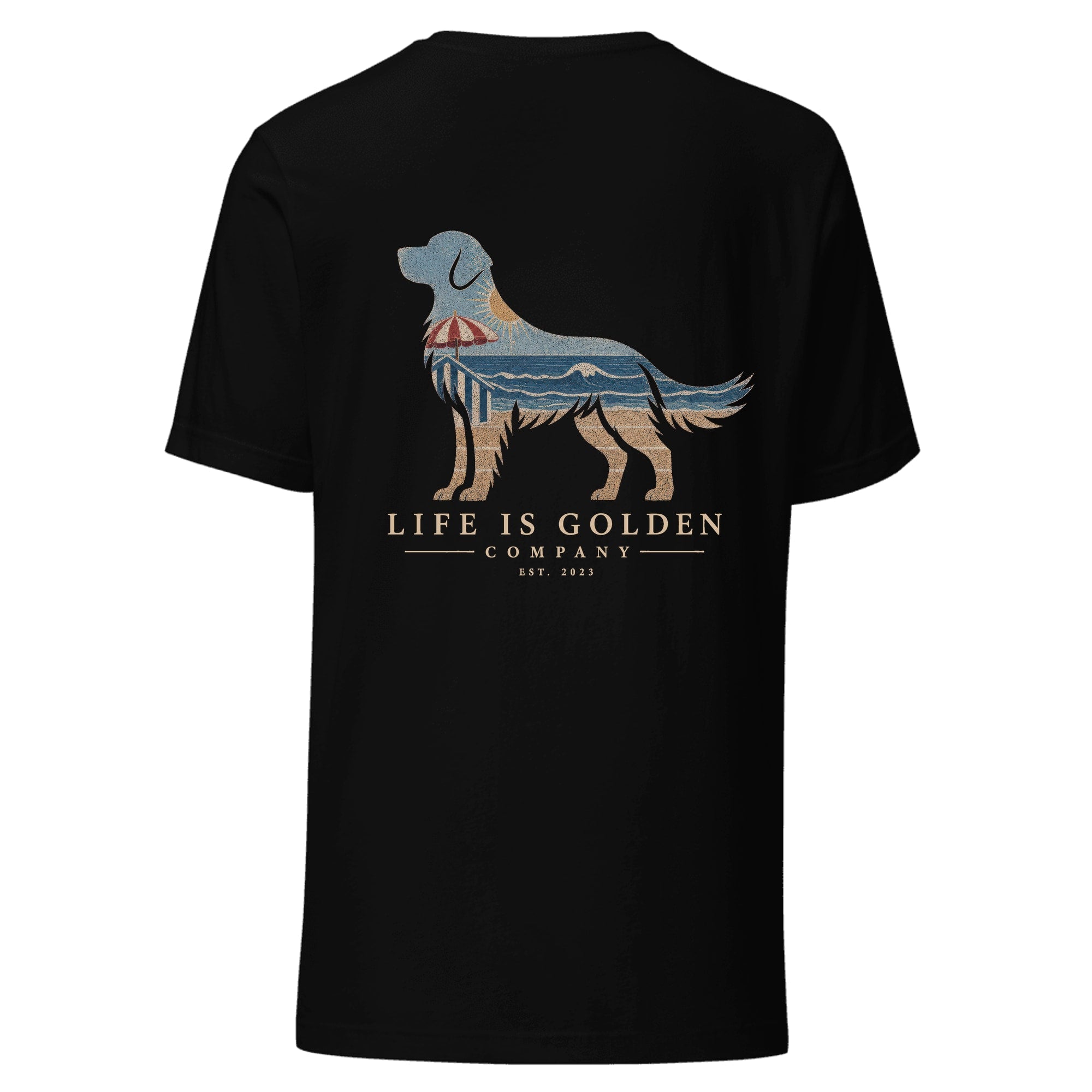 The Beach Day Golden Tee — Black Heather