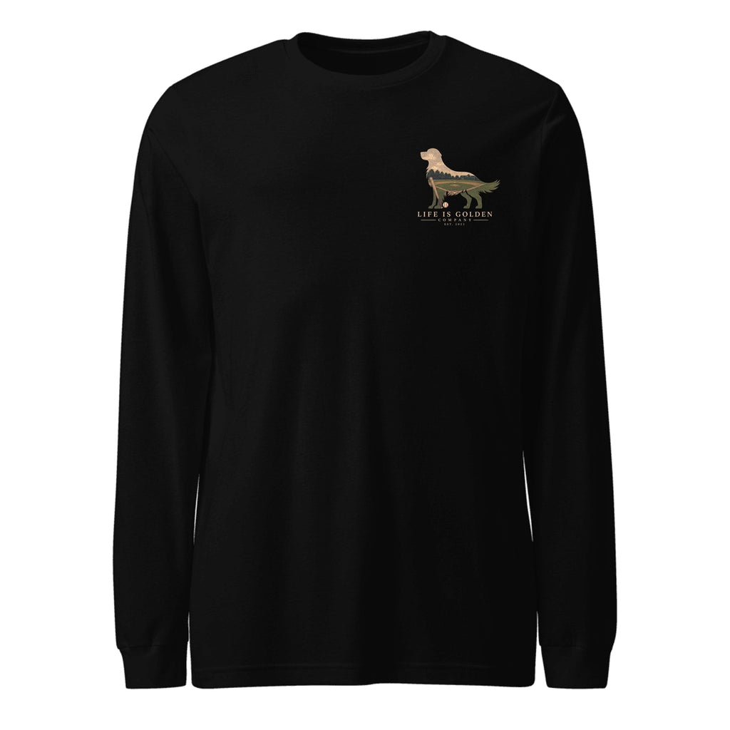 The Home Team Golden Long Sleeve — Black Heather (front)