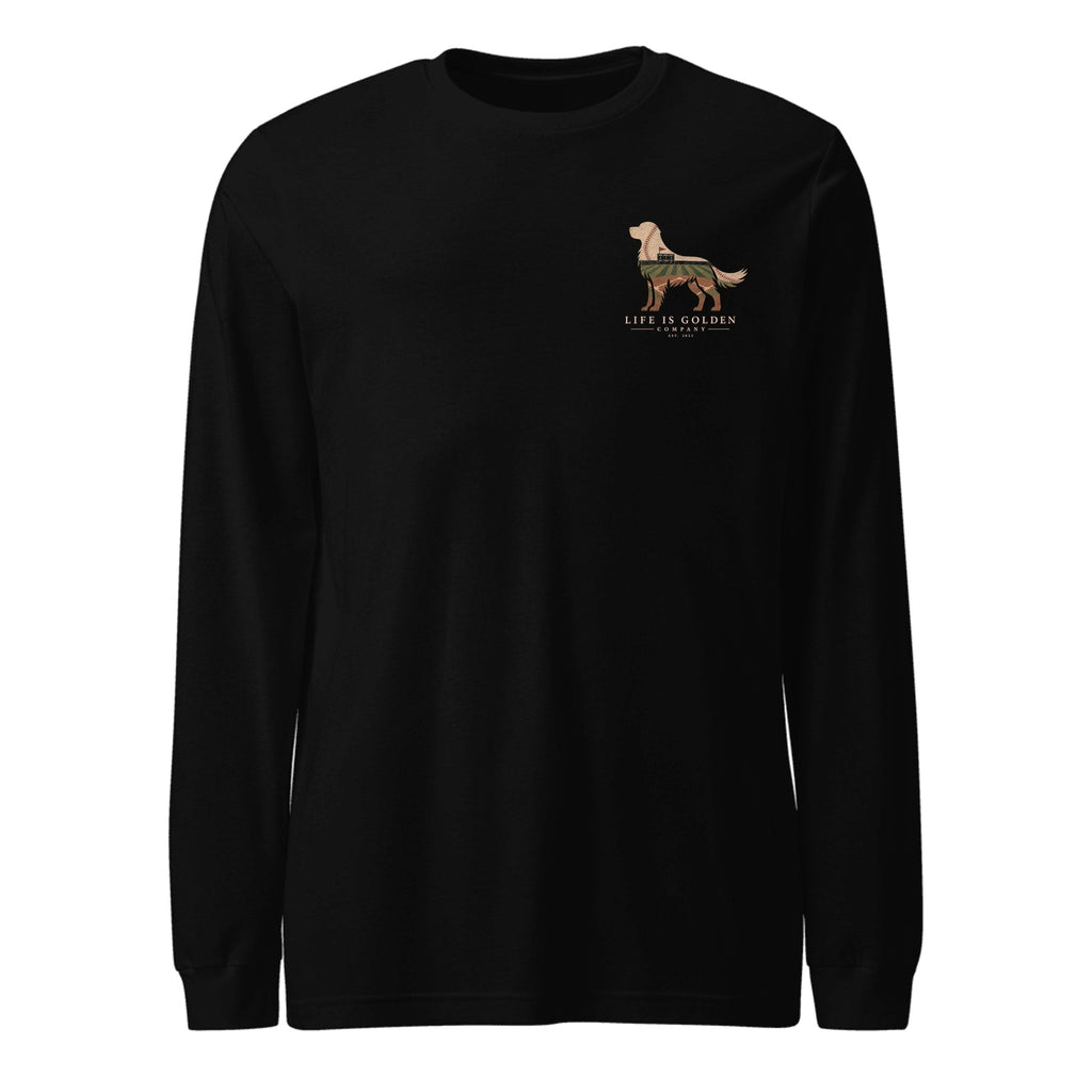 The Home Team Golden Long Sleeve — Black Heather (front)