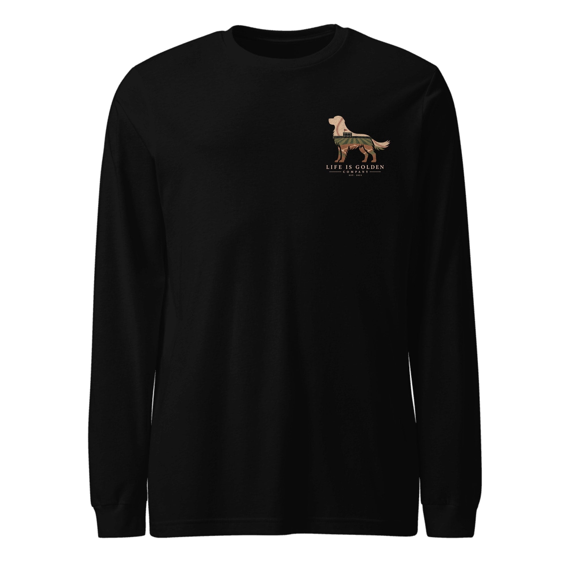 The Home Team Golden Long Sleeve — Black Heather (front)