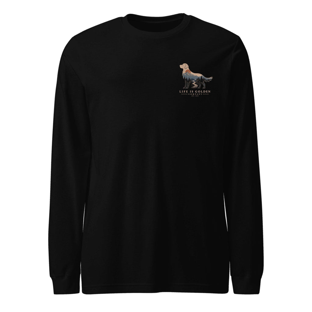 The High Country Golden Long Sleeve — Black Heather (front)