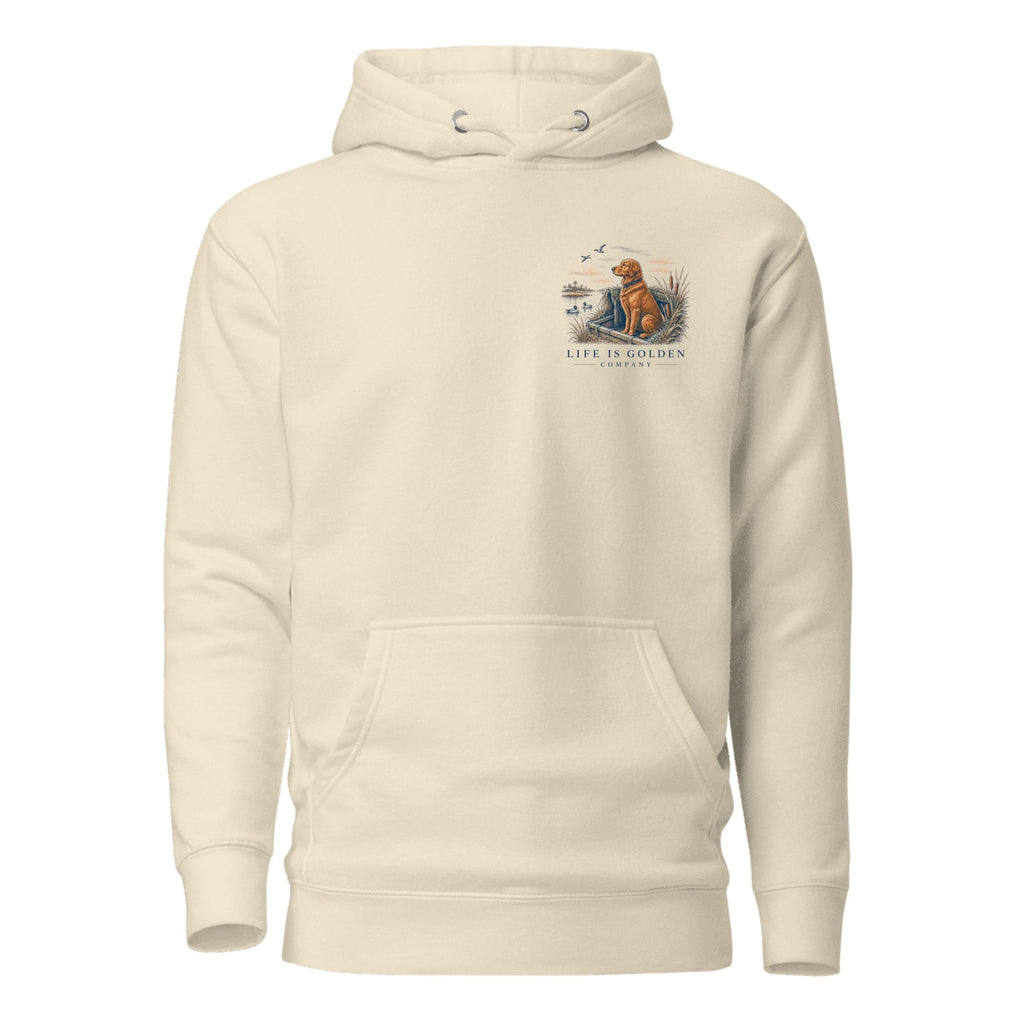The Hunting Blind Hoodie — Bone (front)