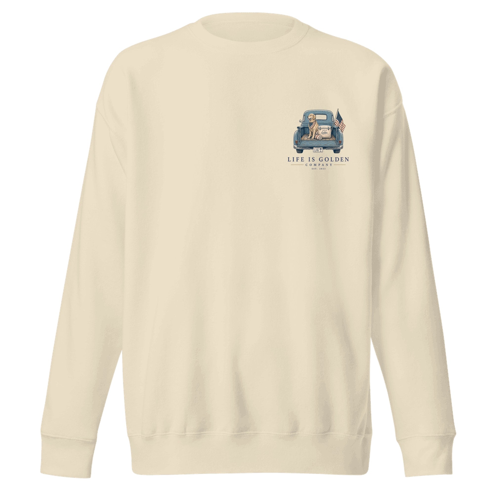 The Tailgate Patriot Crewneck — Bone (front)