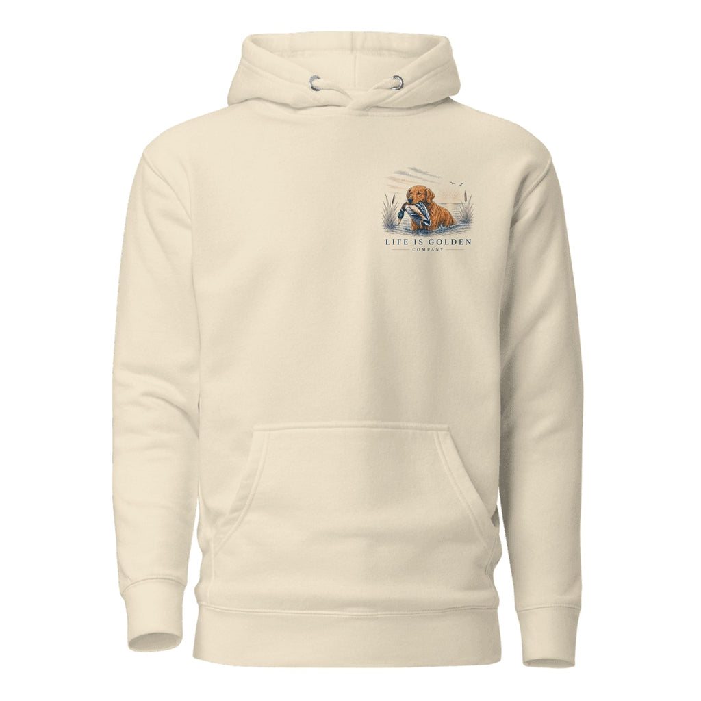 The Marsh Retrieve Hoodie — Bone (front)