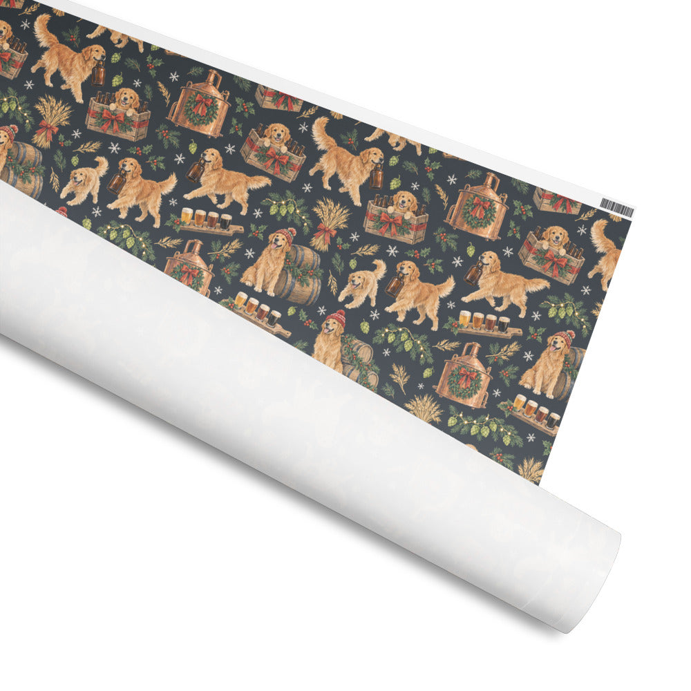 Brewmaster's Christmas Wrapping Paper — rolled, printed side out