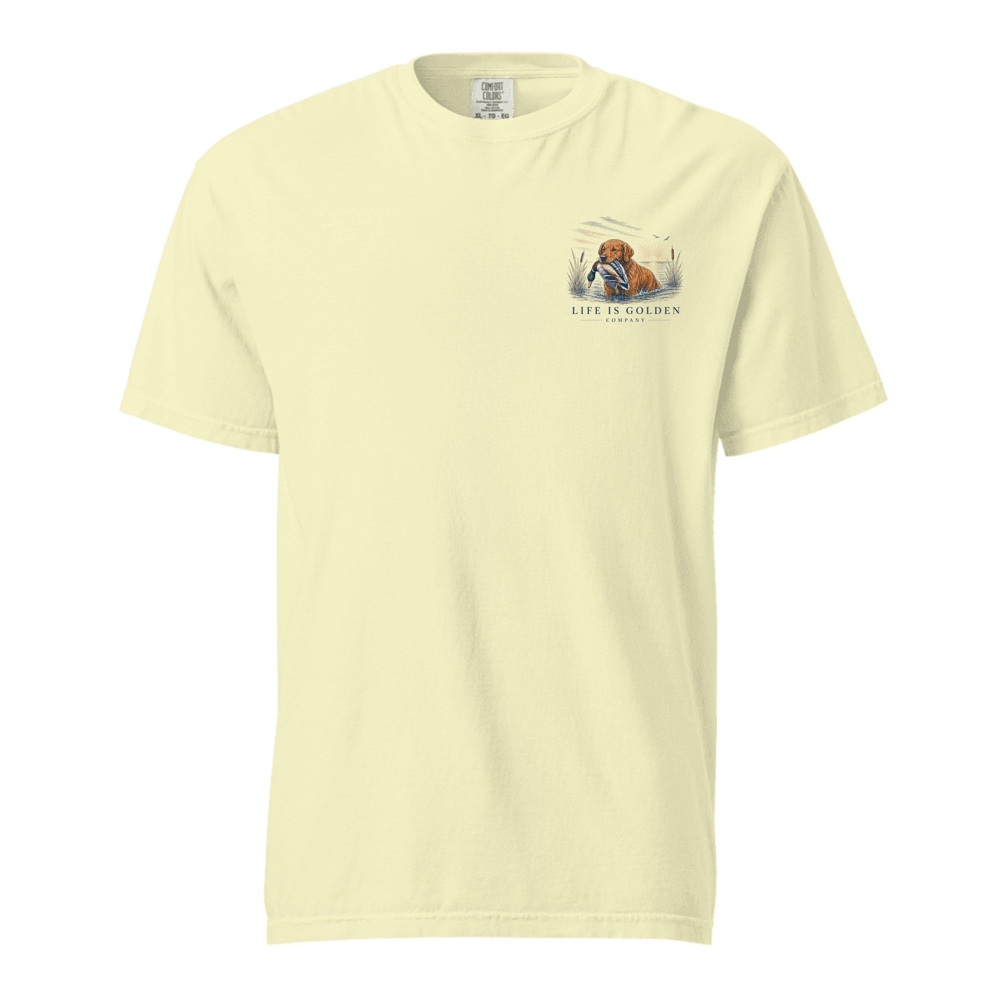 The Marsh Retrieve Heavyweight Tee — Butter (front)